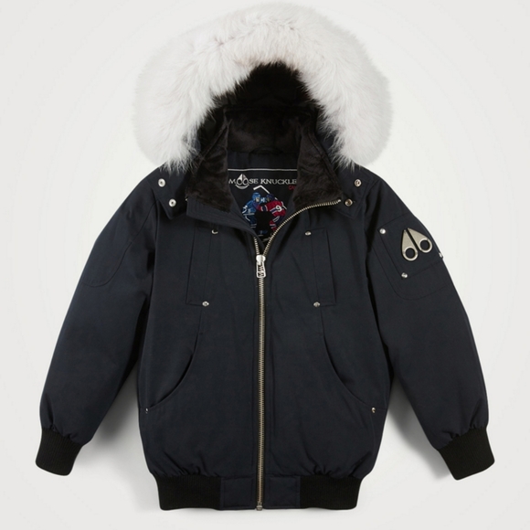 Moose Knuckles bomber jacket, size youth L or women's XS/S, black - Picture 9 of 11